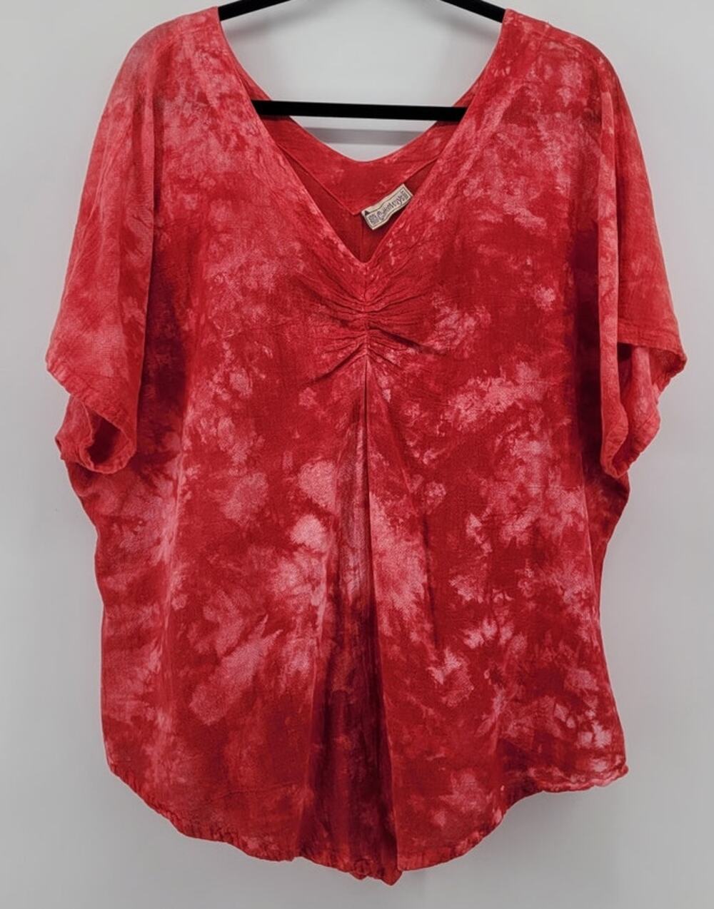 Cottonways Asymmetrical Tunic Top Lagenlook Coastal Gauzy Boho Boxy Women's XL